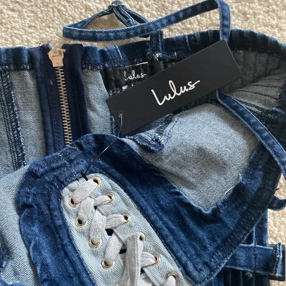 Lulus NWT denim crop top XS - Picture 8 of 8